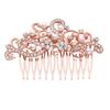 Uonlytech Rose Gold Wedding Hair Comb Pearl and Rhinestone Details Elegant Bridal Headdress for Special Occasions and Parties Chic Hair Ornament for Women view 1