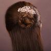 Uonlytech Rose Gold Wedding Hair Comb Pearl and Rhinestone Details Elegant Bridal Headdress for Special Occasions and Parties Chic Hair Ornament for Women view 3