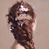 Uonlytech Rose Gold Wedding Hair Comb Pearl and Rhinestone Details Elegant Bridal Headdress for Special Occasions and Parties Chic Hair Ornament for Women view 4