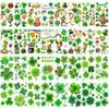 VANTATY 32 Sheets 248+ PCS St Patricks Day Tattoos For Kids Girls Boys Women Men Adults, Saint St. Patrick's Day Accessories Shamrock Temporary Tattoo Stickers, Lucky Clover Tattoo Irish Party Favor view 1