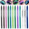 12 Colors Colorful Eyeliner Pencils Set Glitter Colored Eyeliner Pen Kit Metallic Pearl Green Purple White Blue Matte Eye Shadow Pencil Long Lasting Waterproof Professional Eye Makeup Pen Set (12Pcs) view 1