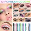 12 Colors Colorful Eyeliner Pencils Set Glitter Colored Eyeliner Pen Kit Metallic Pearl Green Purple White Blue Matte Eye Shadow Pencil Long Lasting Waterproof Professional Eye Makeup Pen Set (12Pcs) view 2