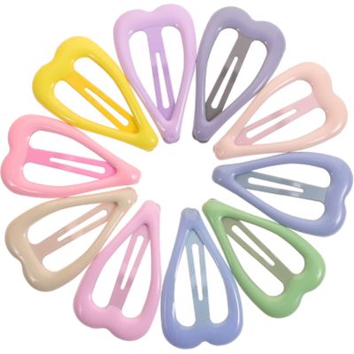 20pcs Colorful Macaron Hairpins, Lovely Barrettes, Heart Snap Hair Decorations for Girls and Women