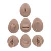Soft Silicone Body Part Model, Piercing Practice Model Simulation Silicone Ear Eye Nose Mouth Tongue, Belly Button Model Safety Pierce Tool for Novice Piercer Teaching Instruction (Dark Skin Colour) view 1