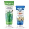 Badger SPF 40 Sport Mineral Sunscreen Cream & Organic Aloe Gel, Reef-Friendly Water-Resistant Sport Sunscreen with Zinc Oxide and Cooling and Soothing Fair Trade Organic Aloe Vera Gel view 1