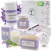 Spa Gift Set, Natural Lavender, Gift Box Includes Bath Bomb, Bath Salt, Hand Soap, Scented Candle, Face Cloth and Gift Box. Best Gift for Her (Personalize Your Name) view 1