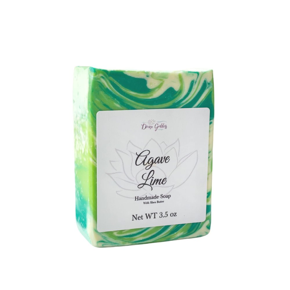 Agave Lime Handmade Bath Soaps for Men and Women - Unisex Lime Scented Soap - 4 oz Bar - Artisanal Soap Bars