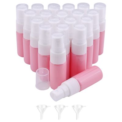 Ellbest 20pcs Glass Spray Bottle 10ml Sample Pump Vial Refillable Mist Spray Perfume Cosmetic Sprayer(Pink10ml/0.33oz)