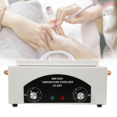 High Temperature Cleaning Box 300W 1.5L with Timer Dry Heat Sterilizer Cabinet Equipment with Stainless Tray For Nail Tool Spa Pedicure Hairdressing Metal Tools with Handle