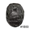 Toupee for Men Swiss Lace Front Hair Pieces Unprocessed Human Hair Replacement System for Men Bleached Knots Natural Hairline Mens Toupee Q6*8#1B50 1B# OFF BLACK +50% GRAY 120% density view 2