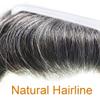 Toupee for Men Swiss Lace Front Hair Pieces Unprocessed Human Hair Replacement System for Men Bleached Knots Natural Hairline Mens Toupee Q6*8#1B50 1B# OFF BLACK +50% GRAY 120% density view 3