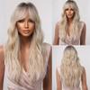 Vsadsau Long Wavy Ombre Brown Purple Synthetic Wigs For Women Heat Resistant Natural Middle Part Cosplay Party Hair Wigs Wig-LC2061-1 view 2