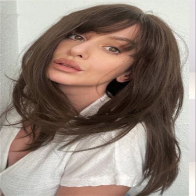 Vsadsau Shoulder Length Dark Brown Bobo Synthetic Wig With Bang Women Heat Resistant Daily Cosplay Straight Hair Wigs Wig-LC006-1