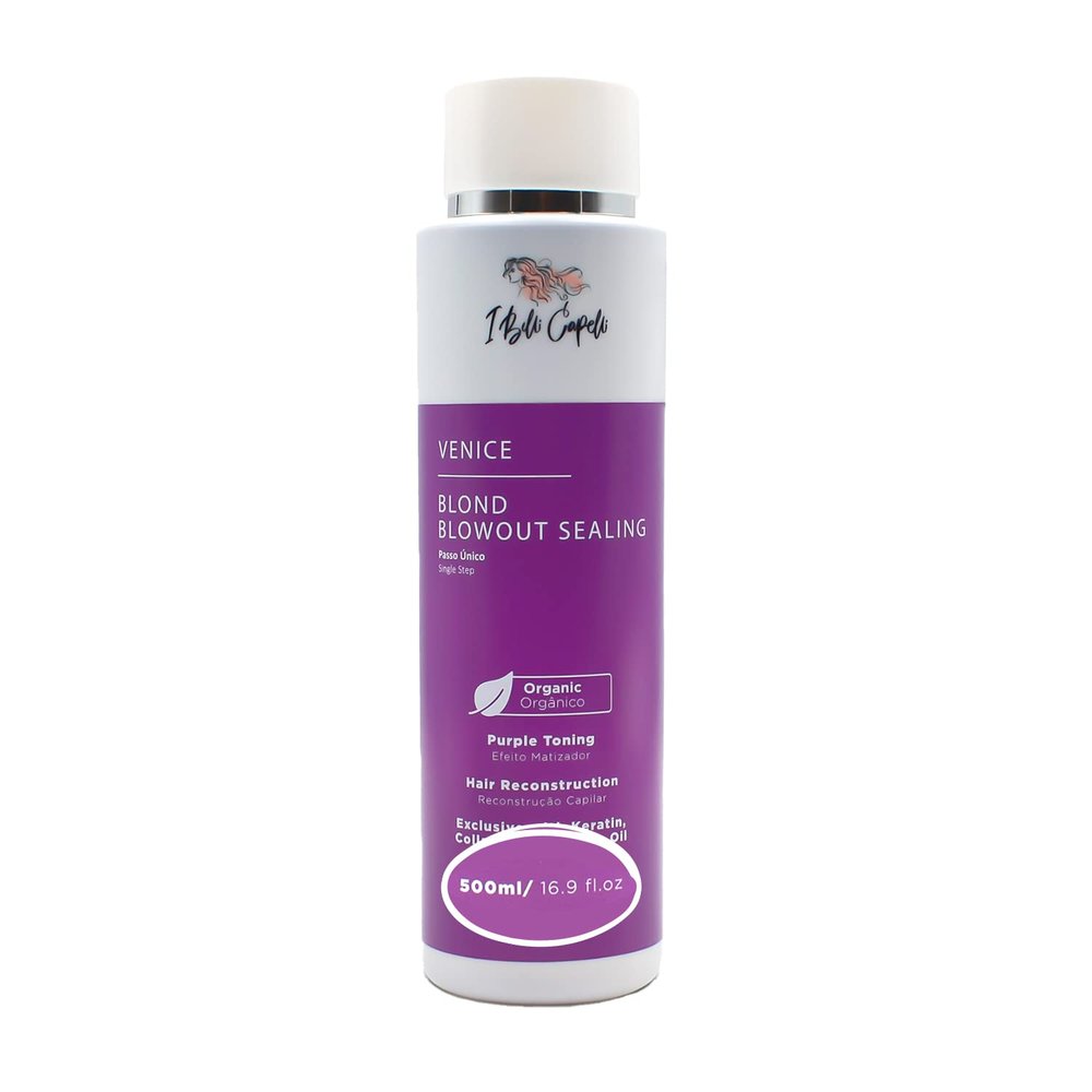 I Belli Capelli Venice Organic Keratin Treatment Formaldehyde Free- Blowout Reconstructive Organic Hair Treatment Straightening in 1 Step for Blond and Tinted Hairs-Progressiva, 500ml/16.9 fl.oz
