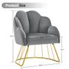 BarberPub Living Room Chair, Manicure Chair for Technician, Makeup Beauty Vanity Armchair, Nail Salon Equipment for Manicurist 3510 (Grey) view 3