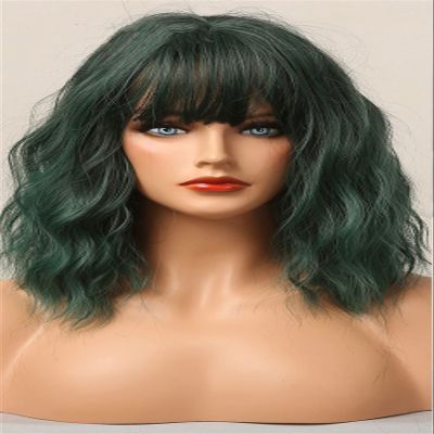 Vsadsau Synthetic Wavy Wigs With Bang Brown Ash Blonde Medium Wavy Hair Wigs For Women Daily Cosplay Heat Resistant Wigs Wig SS170-1