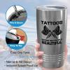Flairy Land Tattoo Artist Silver Tumbler 20oz - ugly people beautiful - Tattoo Gifts Tipping Skin Deep Ink Tattoo Lover Tattooing Tattooist view 4