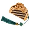KALLORY Natural Wooden Lotus Carved Comb Sandal Hair Brush for Women Lightweight Ergonomic Design for Daily Use for Home Salon Styling Massage Scalp for Relaxation view 1