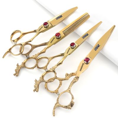 5.5/6 /7 Inch Purple Dragon Knight Professional Japanese Hair Scissors Barber Scissors Set (6+7 inch 4pc)