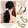 2PCS Womens Ponytail Holder Metal Circle Hair Cuff Elastic Hair Tie for Women Girls Hair Accessories (Gold + Silver) view 4