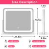 ROLOVE 22x17 Inch Lighted Vanity Mirror with Dimmable LED Lights - 3 Color Modes, Smart Touch Control & 360 Rotating Base - Desk Makeup Mirror (White) view 2