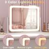 ROLOVE 22x17 Inch Lighted Vanity Mirror with Dimmable LED Lights - 3 Color Modes, Smart Touch Control & 360 Rotating Base - Desk Makeup Mirror (White) view 3