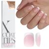 BTArtboxnails XCOATTIPS French Gel Nails - French Tip Press on Nails Pink Extra Short Square Shape Nail Tips, Fake Nails Extensions Nail Art DIY view 1