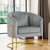BarberPub Living Room Chair, Nail Tech Chair with Cushion, Manicure Armchair for Nail Technician, Spa Salon Equipment for Manicurist, Vanity Makeup Beauty Station 3513 (Grey) view 2