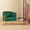 BarberPub Living Room Chair, Nail Tech Chair with Cushion, Manicure Armchair for Nail Technician, Spa Salon Equipment for Manicurist, Vanity Makeup Beauty Station 3513 (Dark Green) view 2