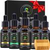 XIKEZAN 5 Pack Beard Oil Set w/Sandalwood, Orange, Vanilla, Cedarwood, Unscented for Beard Care, Moisturizing, Soften,Birthday Gifts for Men Him Dad Husband Christmas Gifts Stocking Stuffers view 1