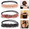 Hair Clips for Girls Hair Buns 3pcs Rhinestone Hair Bun Maker Crystal Donut Bun Maker Elegant Hair Band Fashion Ponytail Holder Hair Accessories for Girls Women Hair Styling Tools view 2