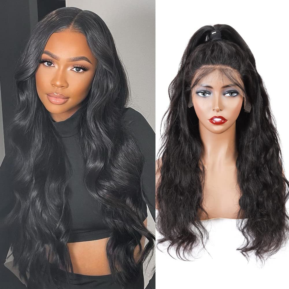 13 * 6 Body Wave Lace Front Wigs Human Hair for Black Women 20 Inch Brazilian Body Wave Human Hair Wigs Human Hair Pre Plucked with Baby Hair Nature Color