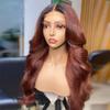1B30 Ombre Colored Body Wave Lace Front Wig 13x4 HD Transparent Lace Wig for Women Pre Pulcked Natural Hairline Bleached Knots Brazilian Remy Hair Bleached Knots 150% Density 24 Inch view 2