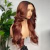 1B30 Ombre Colored Body Wave Lace Front Wig 13x4 HD Transparent Lace Wig for Women Pre Pulcked Natural Hairline Bleached Knots Brazilian Remy Hair Bleached Knots 150% Density 24 Inch view 3
