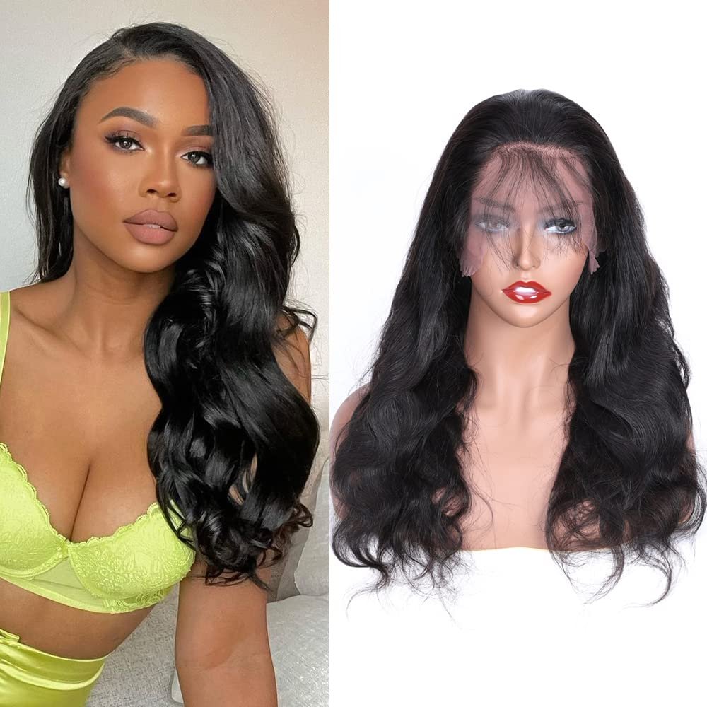 13 * 4 Brazilian Human Hair Wigs Lace Front Wigs Human Hair Pre Plucked Body Wave 20 Inch HD Lace Front Wigs (Nature Color)