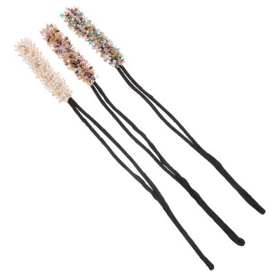 FOMIYES 3pcs Hair Bun Maker Tool Rhinestone Bun Shaper for Hair for Women for Daily Styles Special Occasions