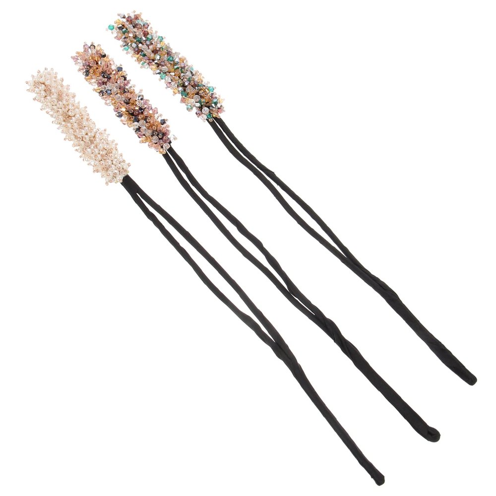 FOMIYES 3pcs Hair Bun Maker Tool Rhinestone Bun Shaper for Hair for Women for Daily Styles Special Occasions