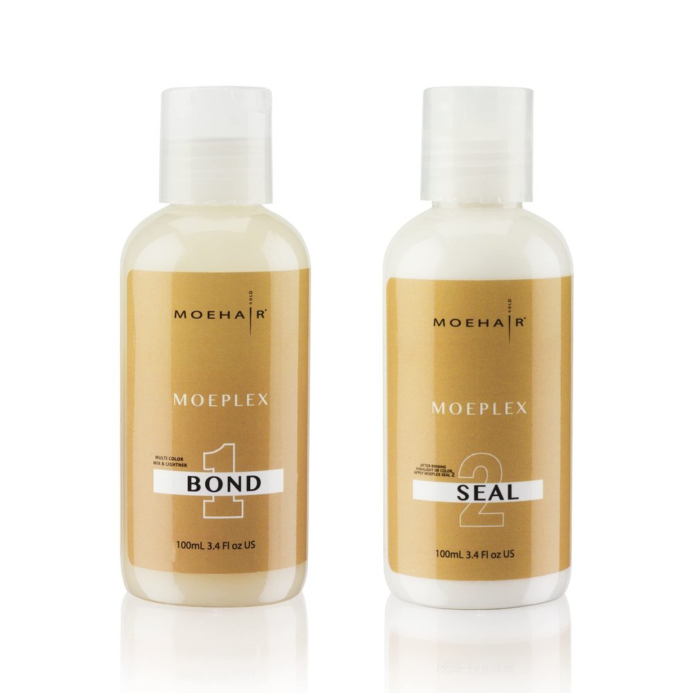 Moeplex Bond and Seal (3.4 Fl. Oz) | Color Additive Bond Hair Treatment | Infused with Sericin, Natural Oils & Hair Vitamins | Travel-Size Bonding Shampoo and Conditioner | Sulfate & Paraben-free