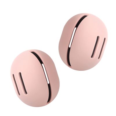 FERYES 2 PCS Makeup Sponge Holder Shatterproof Eco-Friendly Silicone Beauty Make Up Blender Case for Travel - Pink