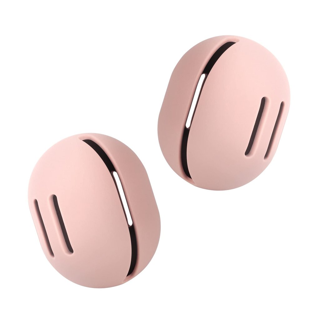 FERYES 2 PCS Makeup Sponge Holder Shatterproof Eco-Friendly Silicone Beauty Make Up Blender Case for Travel - Pink
