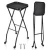 BYOOTIQUE 2 Packs Salon Folding Rolling Tray Beauty Station Trolley Storage Cart for Beauty Barber Shop Medical Tray Easy Storage view 1