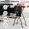 BYOOTIQUE 2 Packs Salon Folding Rolling Tray Beauty Station Trolley Storage Cart for Beauty Barber Shop Medical Tray Easy Storage view 2