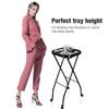 BYOOTIQUE 2 Packs Salon Folding Rolling Tray Beauty Station Trolley Storage Cart for Beauty Barber Shop Medical Tray Easy Storage view 4