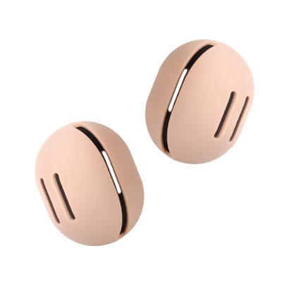 FERYES 2 PCS Makeup Sponge Holder Shatterproof Eco-Friendly Silicone Beauty Make Up Blender Case for Travel - Khaki