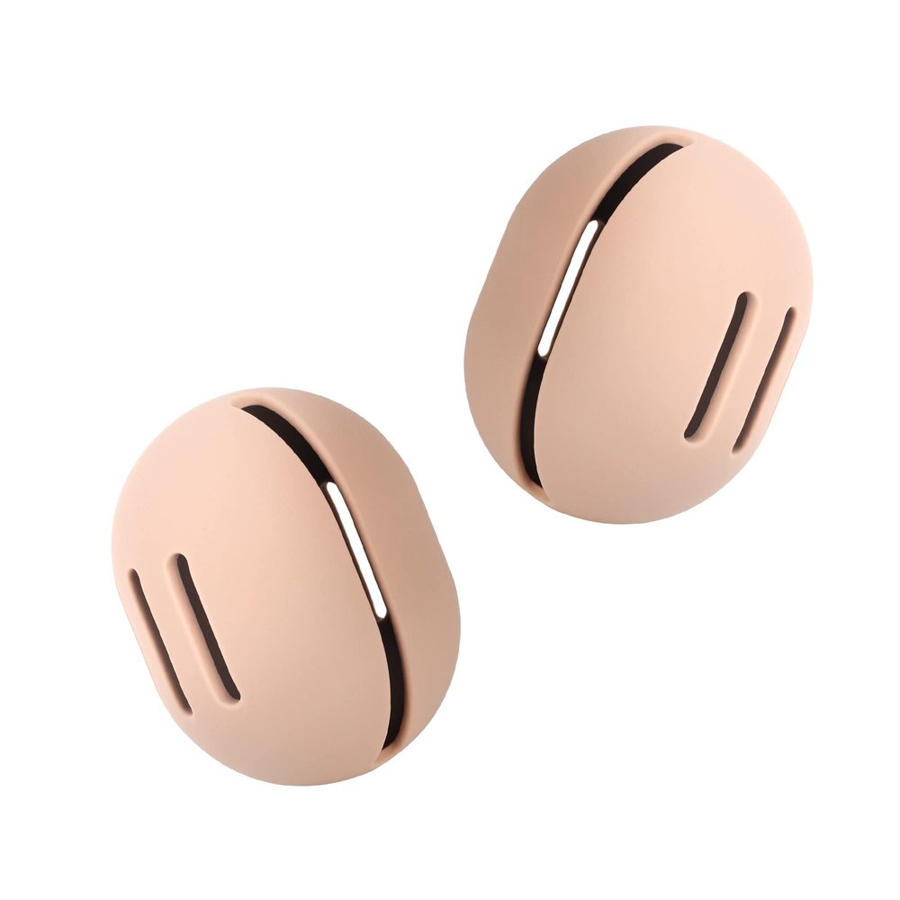 FERYES 2 PCS Makeup Sponge Holder Shatterproof Eco-Friendly Silicone Beauty Make Up Blender Case for Travel - Khaki
