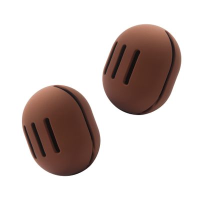 FERYES 2 PCS Makeup Sponge Holder Shatterproof Eco-Friendly Silicone Beauty Make Up Blender Case for Travel - Brown