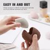 FERYES 2 PCS Makeup Sponge Holder  Shatterproof Eco-Friendly Silicone Beauty Make Up Blender Case for Travel - Brown view 2
