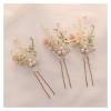 FHBWQY Women's 1PCS Hairpin Headdress Wedding Hair Jewelry Crystal Pearl for Bride's Hair Hairpin view 2