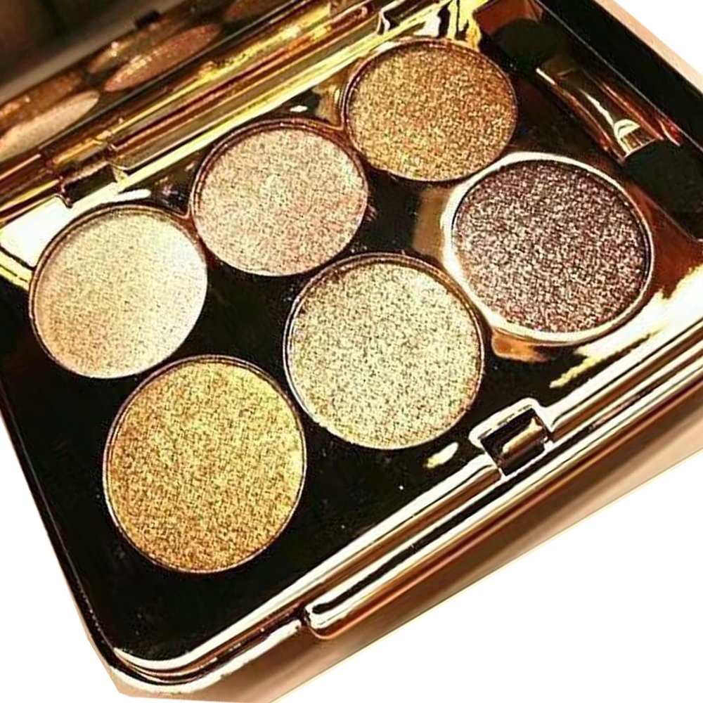 Gold Glitter Eyeshadow Set, 6 Shimmer Colors - Highly Pigmented, Long Lasting, Waterproof & Sweatproof - Professional Nude Palette for Women - Warm, Natural, Neutral & Smokey Eye Shades (#06)
