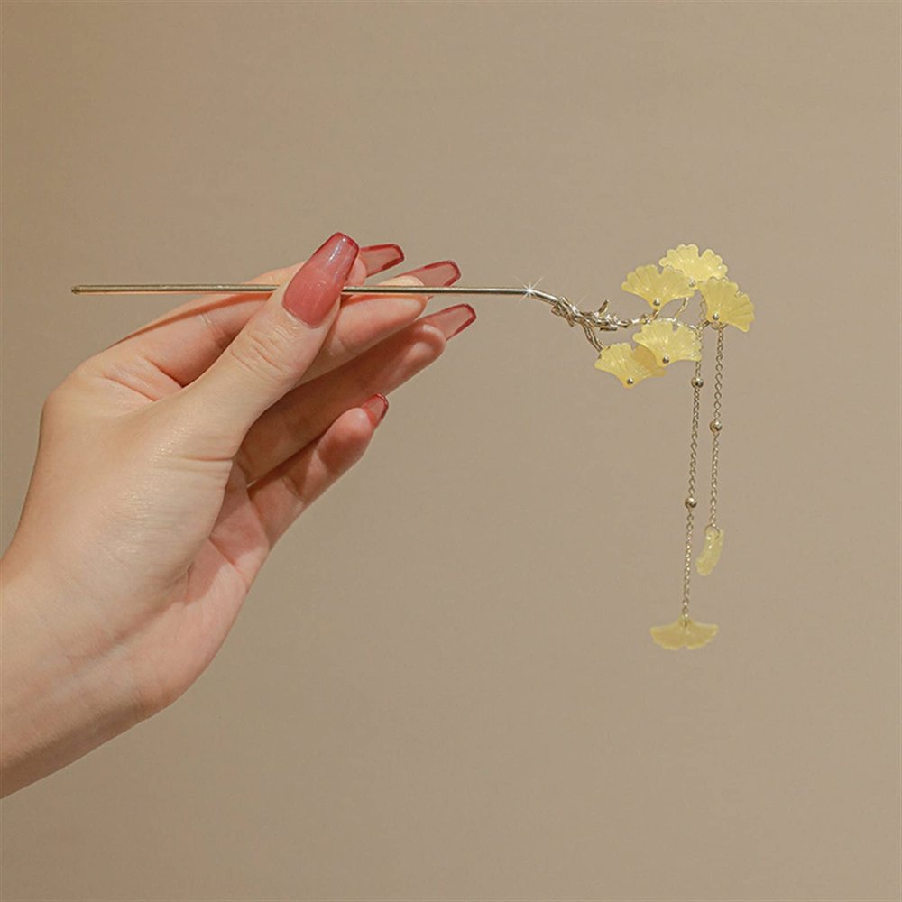 FHBWQY New Women's Elegant Peach Blossom Hairpin Step Back Shaking Alloy Tassel Clip Fashion Classic Hairpin Hair Ornament (Color : 3)